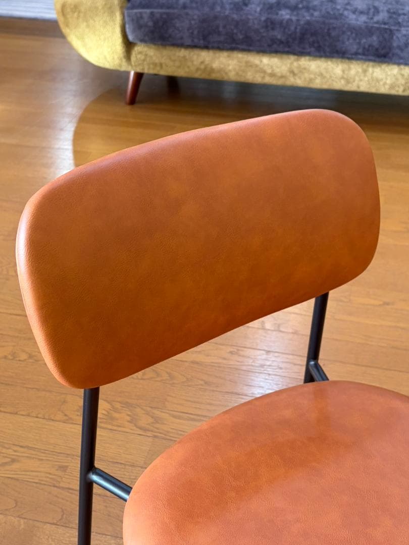 ヴィンテージスタイル 円形ダイニング5点セット 合皮チェア