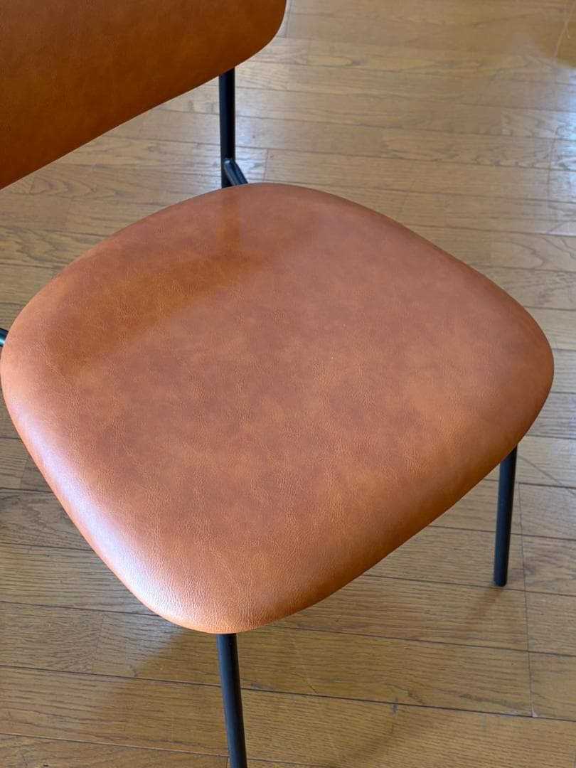 ヴィンテージスタイル 円形ダイニング5点セット 合皮チェア