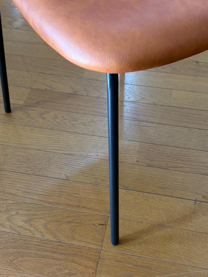 ヴィンテージスタイル 円形ダイニング5点セット 合皮チェア