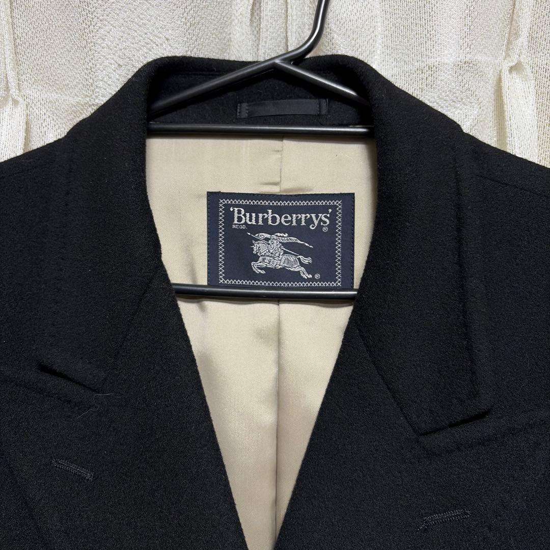 高級 極美品 BURBERRY バーバリー ウール×カシミヤ ダブルコート