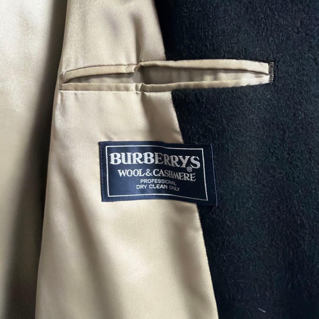 高級 極美品 BURBERRY バーバリー ウール×カシミヤ ダブルコート