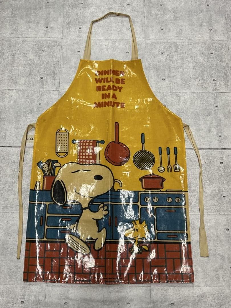 超希少 60s SNOOPY イングランド製 エナメル エプロン PVC素材