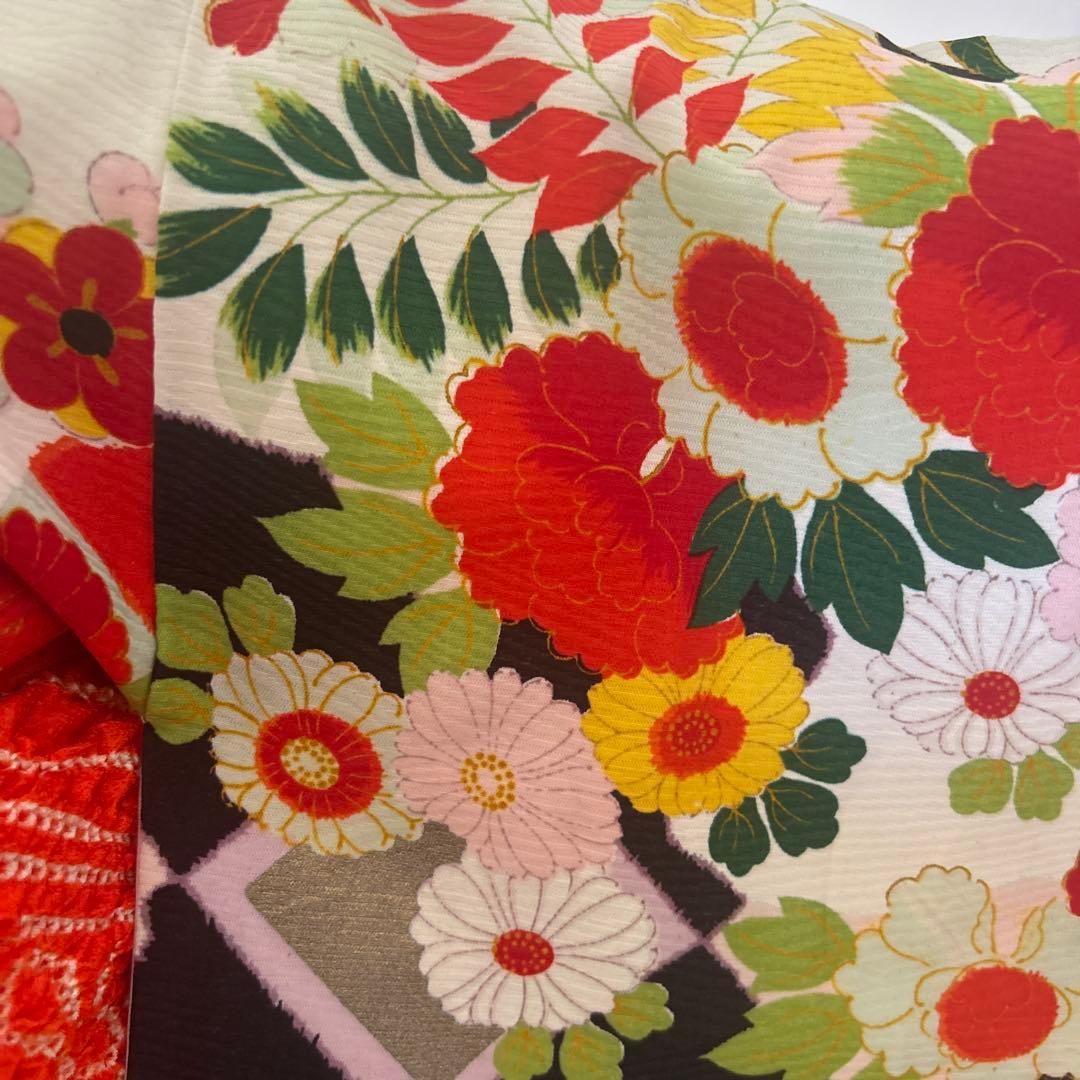 7歳七五三　十三詣り　身丈140cm アンティーク正絹着物、帯、小物セット