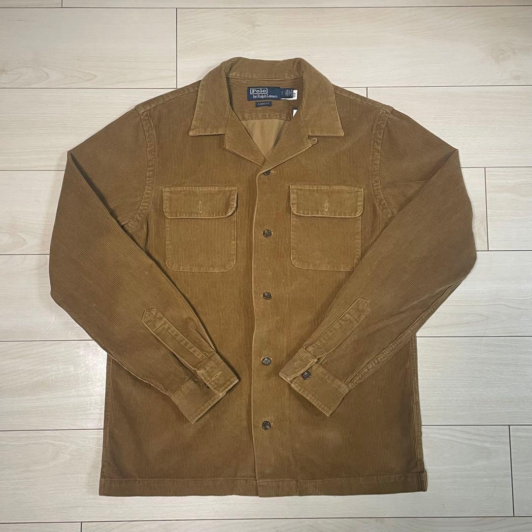 ポロラルフローレン　コーデュロイ開襟シャツ　ブラウン