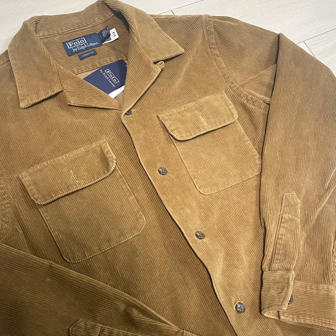 ポロラルフローレン　コーデュロイ開襟シャツ　ブラウン
