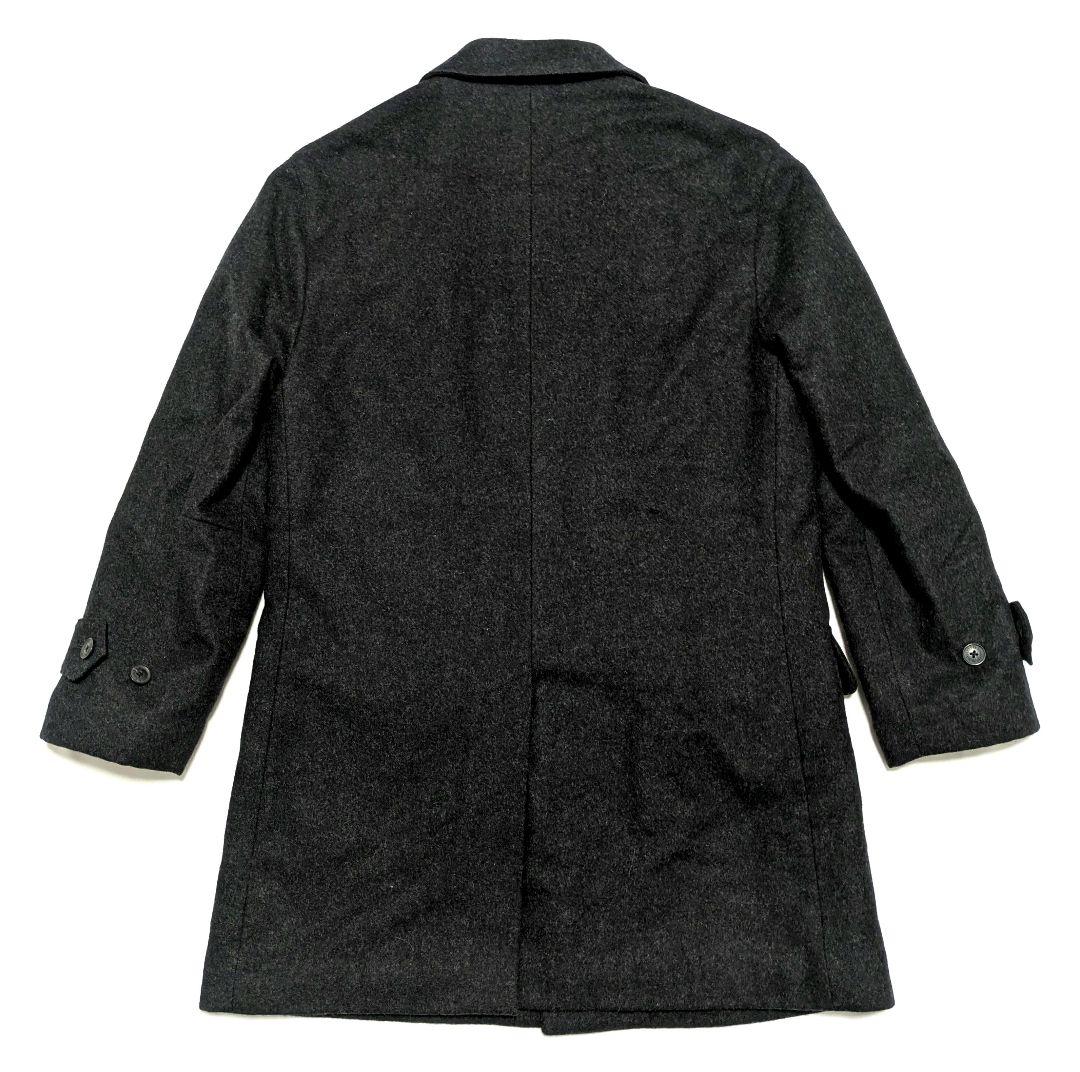 極美品 バーバリーブラックレーベル ウール ステンカラーコート ノバチェック L