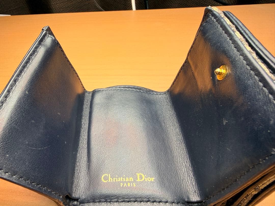 Christian Dior 三つ折り財布 オブリーク ベージュ ウォレット
