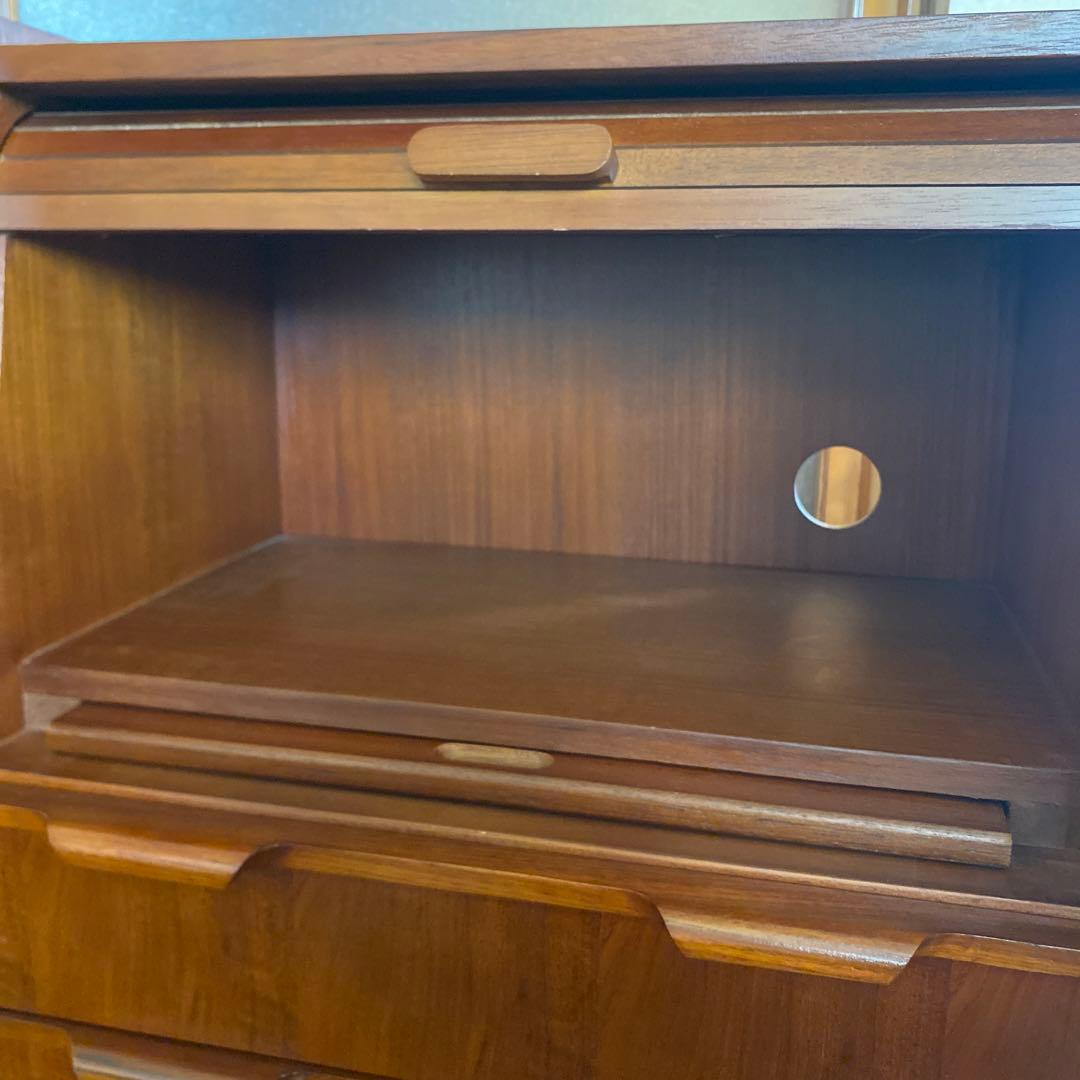 可愛い】ライティングテーブル　蛇腹扉　レトロ