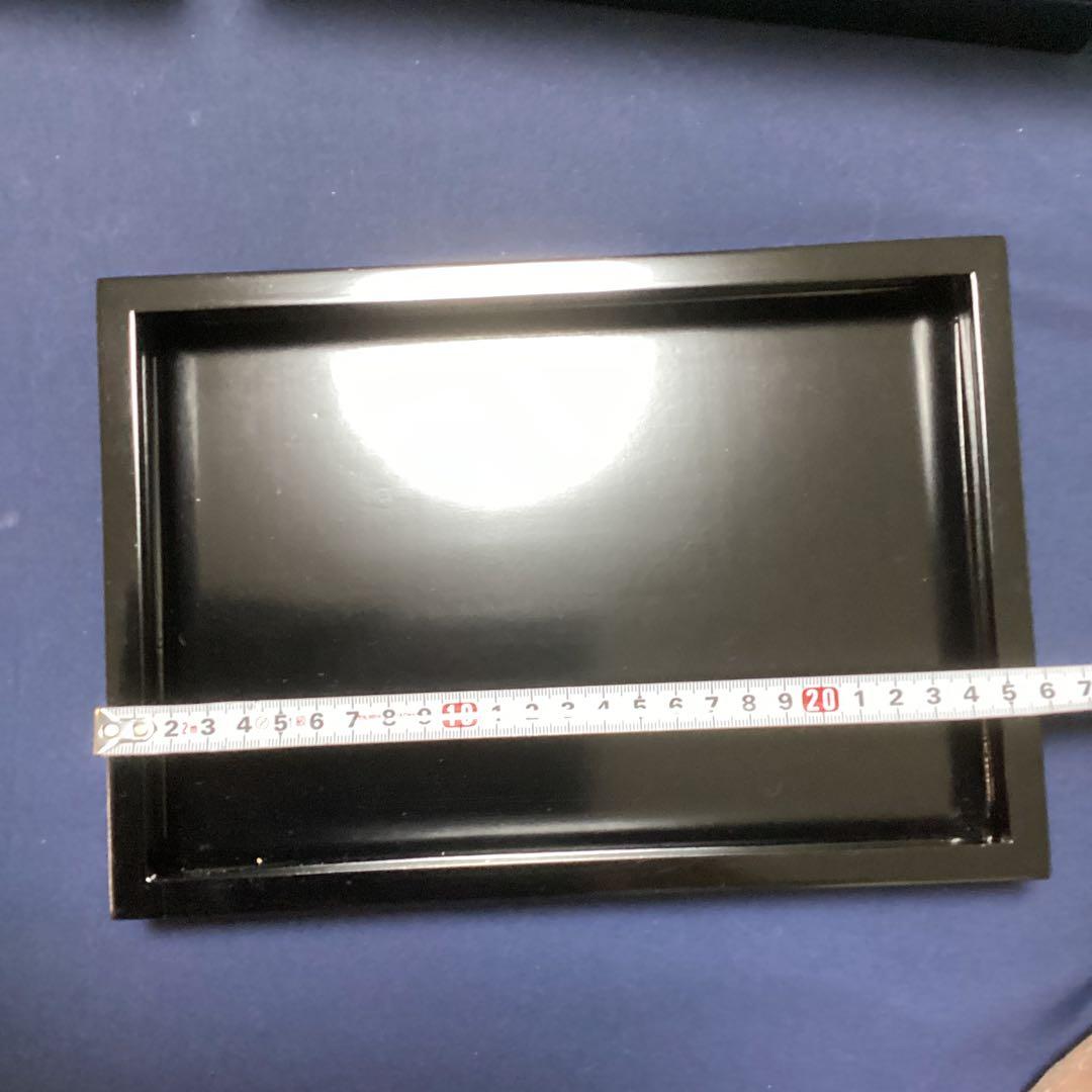 木製黒塗長角八寸と京焼福字香合　珍味入れ　　7セット　　新品未使用