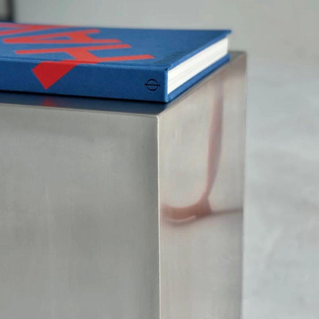 【新品】ステンレス製 スツール/サイドテーブル〈四角〉