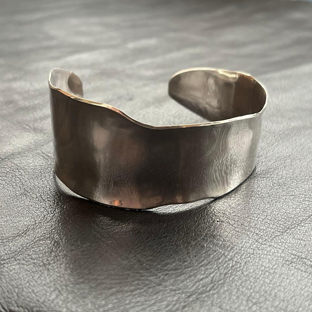 フランス　スターリング　シルバー　バングル　カフ　ブレスレット　ヴィンテージ　X