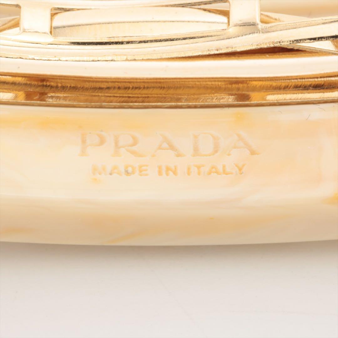 PRADA プレックス　ヘアバレッタ　ベージュ　ビジュー　プラダ　ヘアクリップ