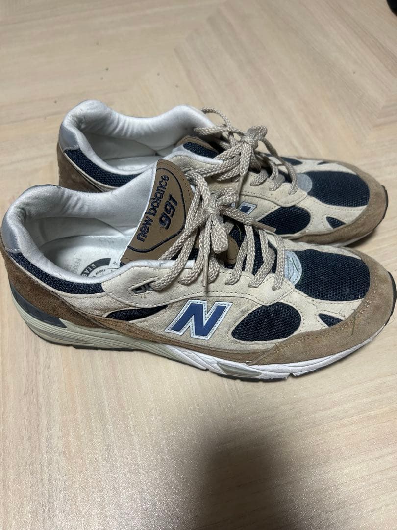 New Balance 991 スニーカー ベージュ/ネイビー