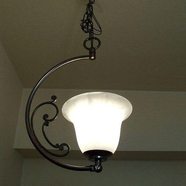 クレセント　ムーン　真鍮　三日月形　マーブル　サンドガラス　ゴシック　ランプ