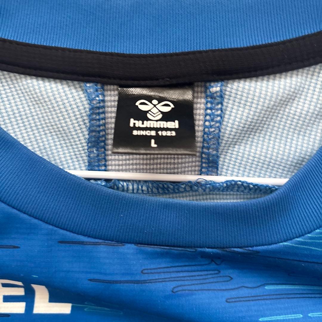 hummel 青 長袖 シャツ Lガンバ大阪トレーニングウェア