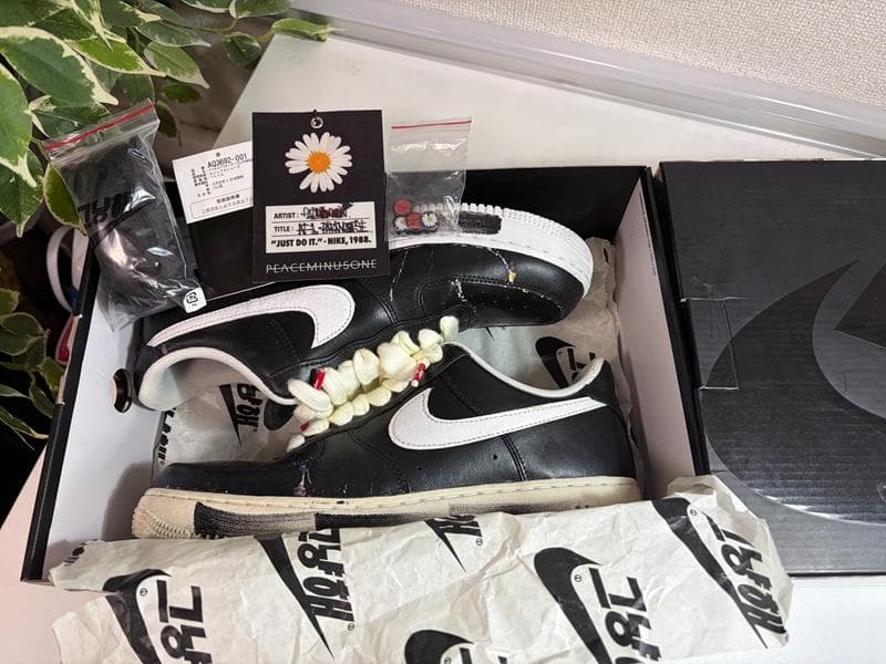 極美品NIKEｘPEACEMINUSONE　エアフォース1　AQ3692-001