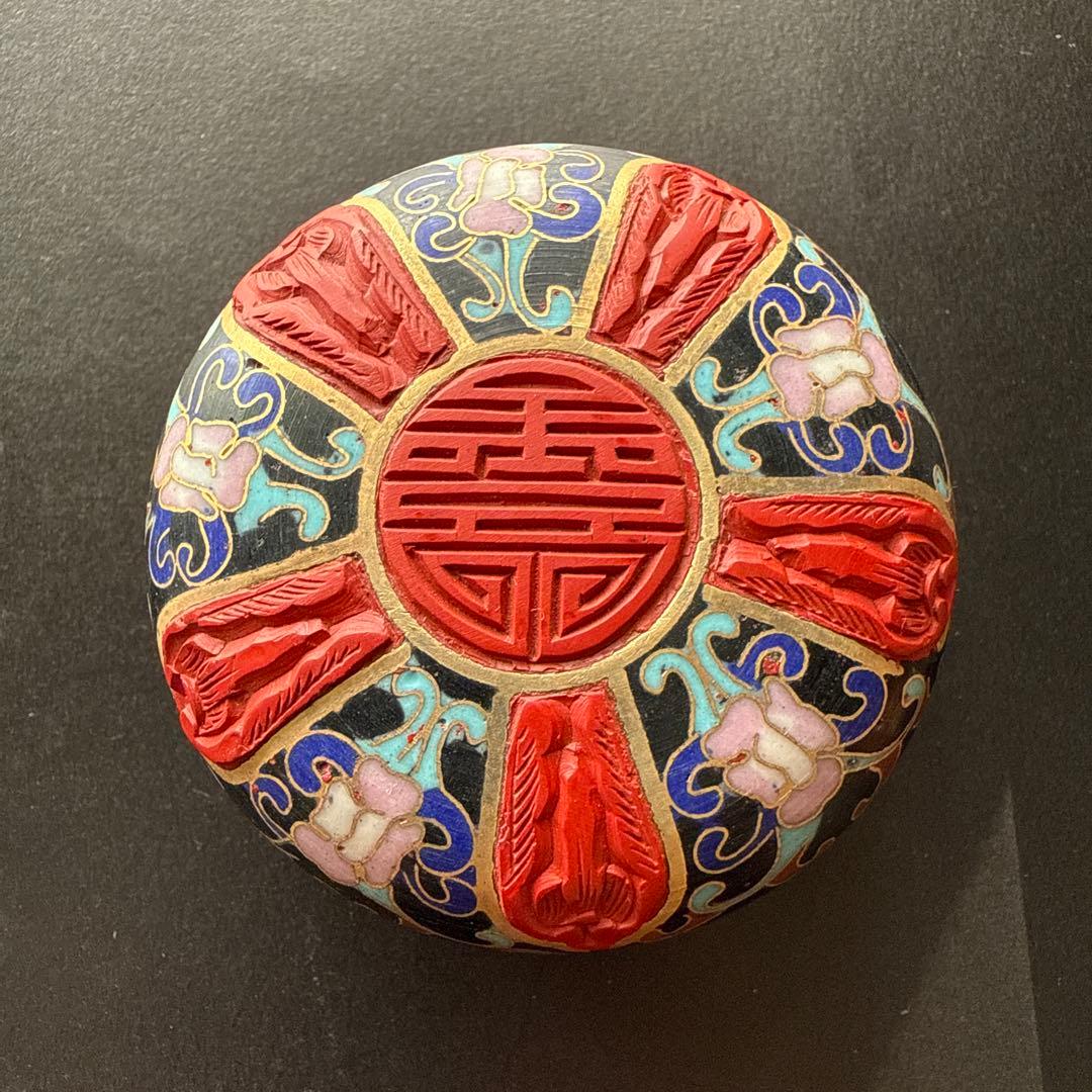 七宝焼き 中国漆器 小物入れ 伝統工芸 工芸品