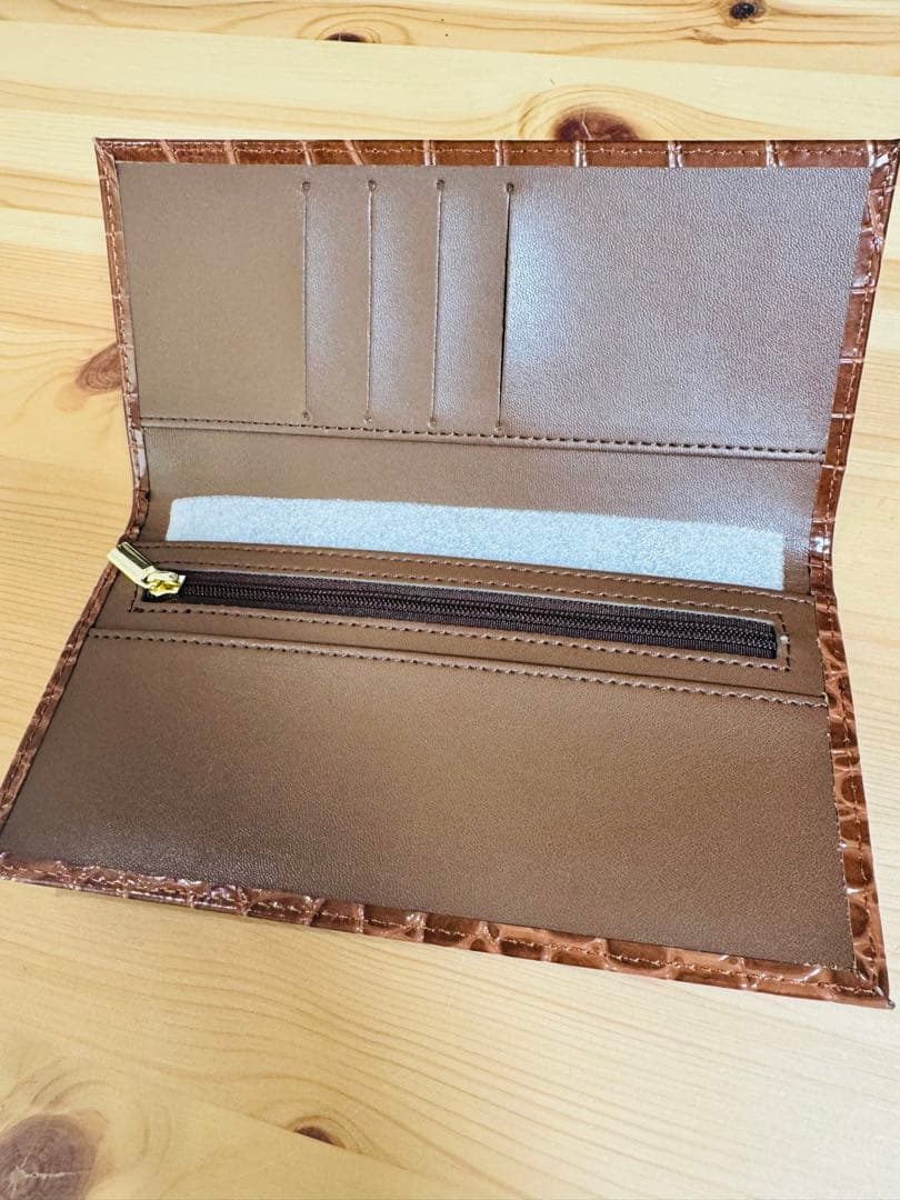 皇居財布 新品未使用 ブラウン クロコ型押し長財布