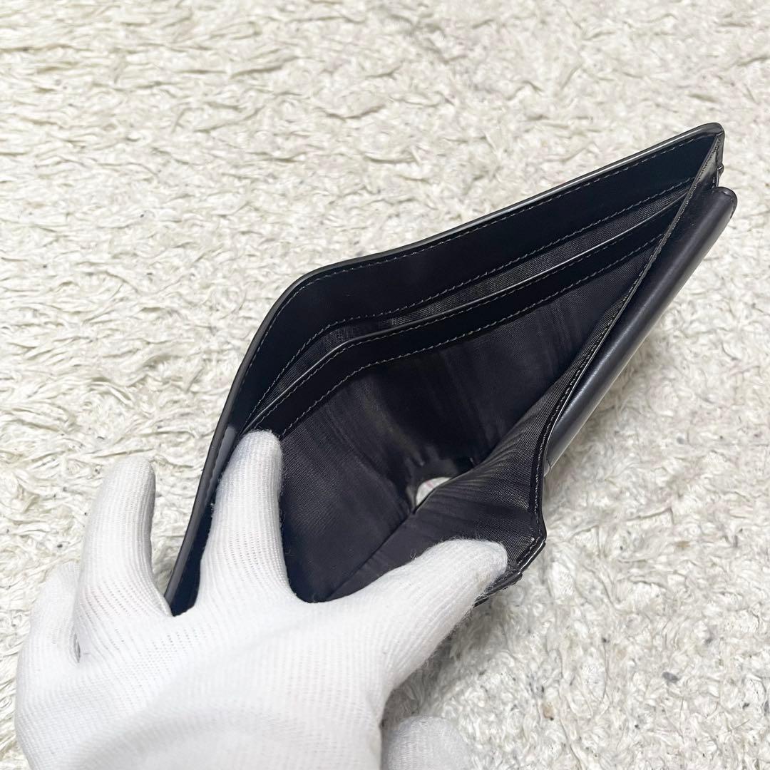 【良品】CELINE 折り財布　コンパクトウォレット　レザー　ロゴ金具　濃茶