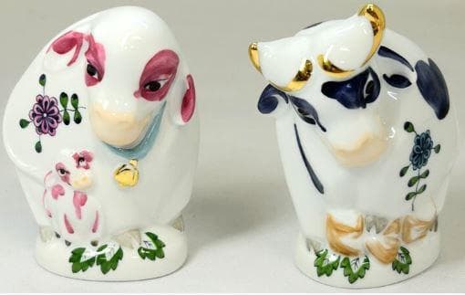 g*e様 マイセン Meissen フィギュリン 干支シリーズ 丑 ウシ 雄 雌