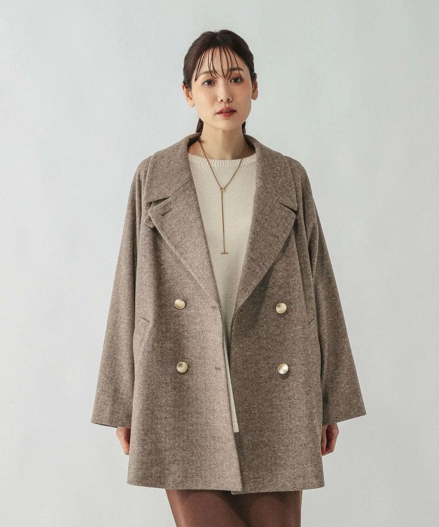 GLOBAL WORK 軽やかストレッチ襟2WAYミドルコート