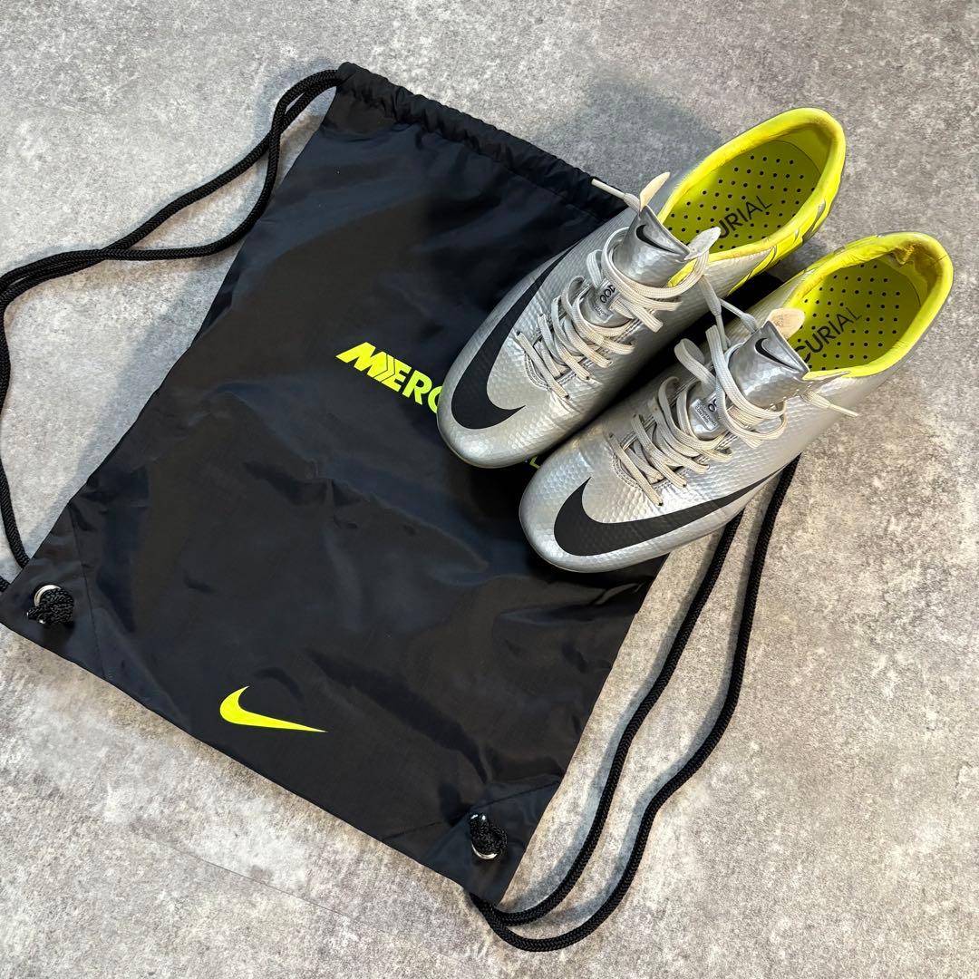 Nike Mercurial シルバー/イエロー スパイクシューズ　26.5cm