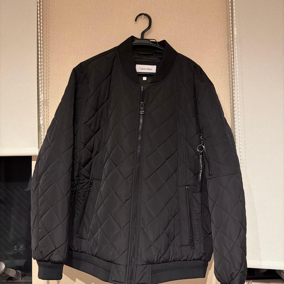   ブラック キルティッドベースボールジャケット