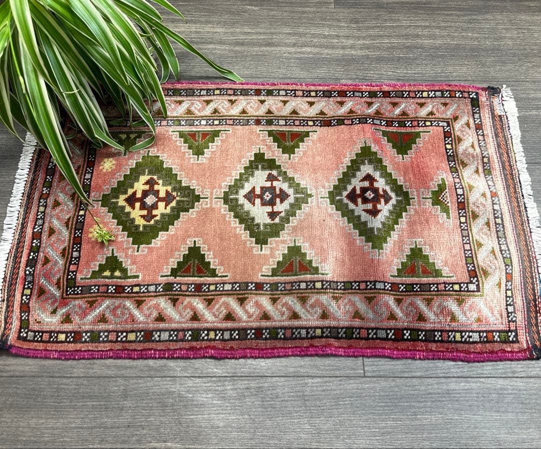 82x50cmヴィンテージ トライバル ラグトルクメン手織り絨毯