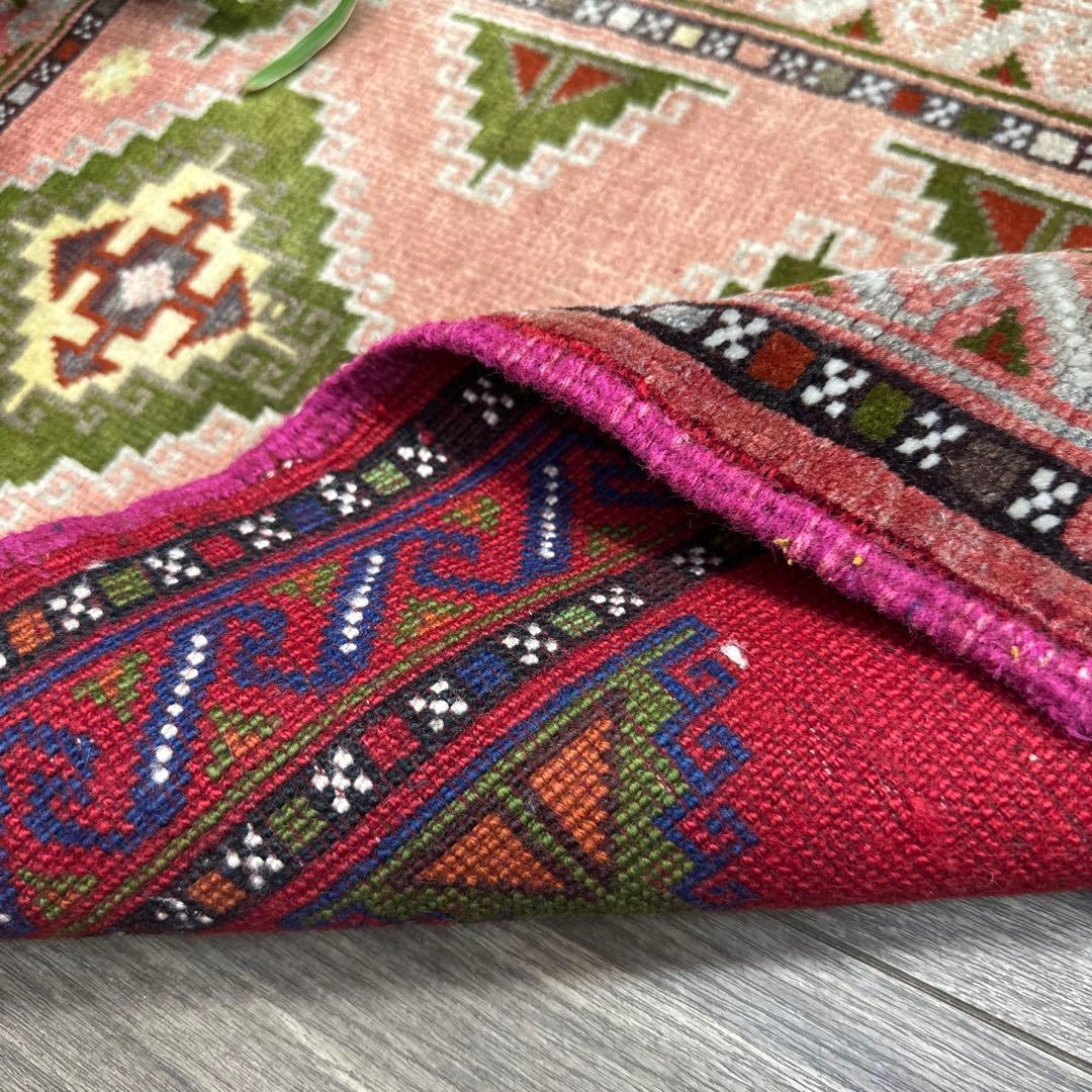 82x50cmヴィンテージ トライバル ラグトルクメン手織り絨毯