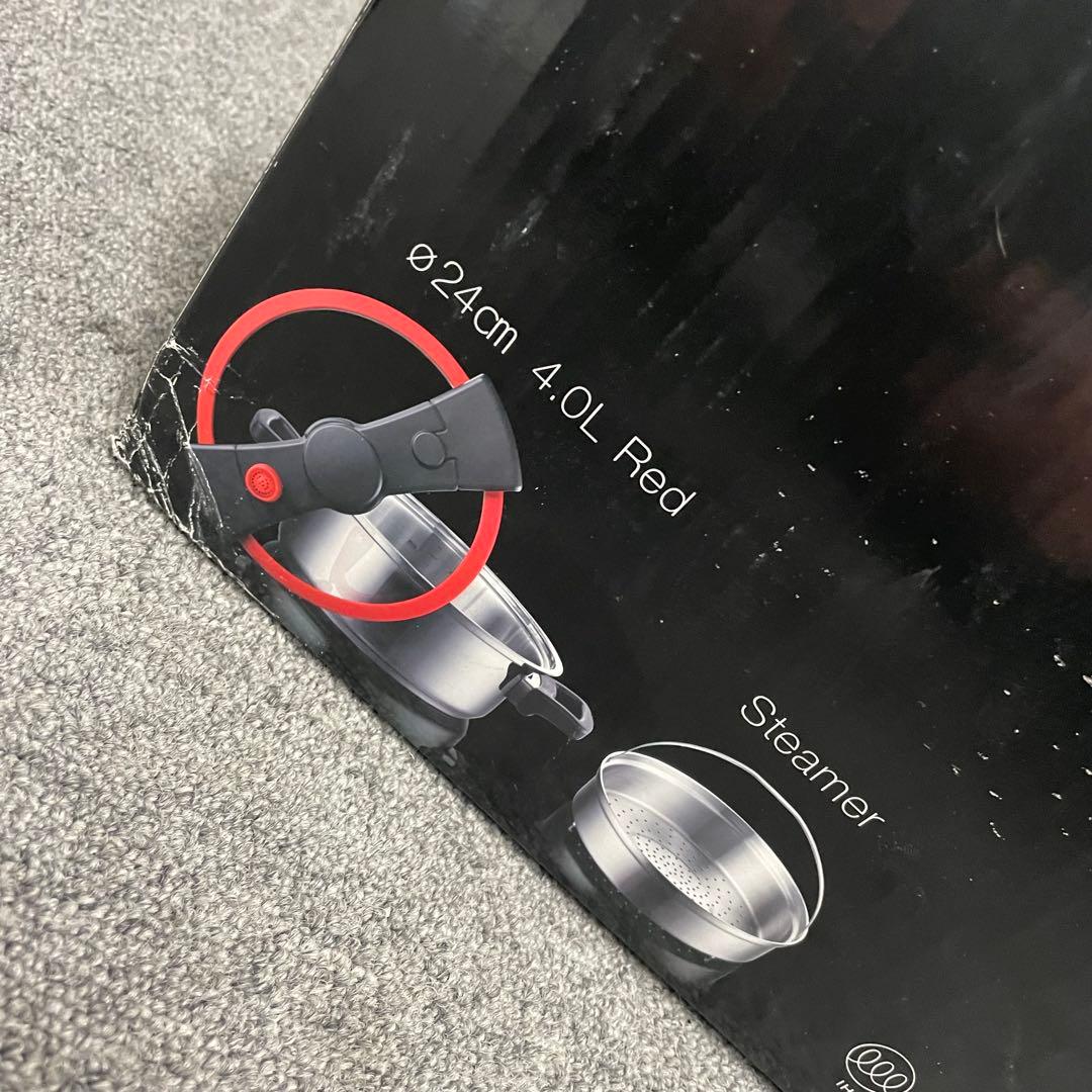 未使用 MEYER マイヤー クイッカークッキング 24cm 4.0L レッド