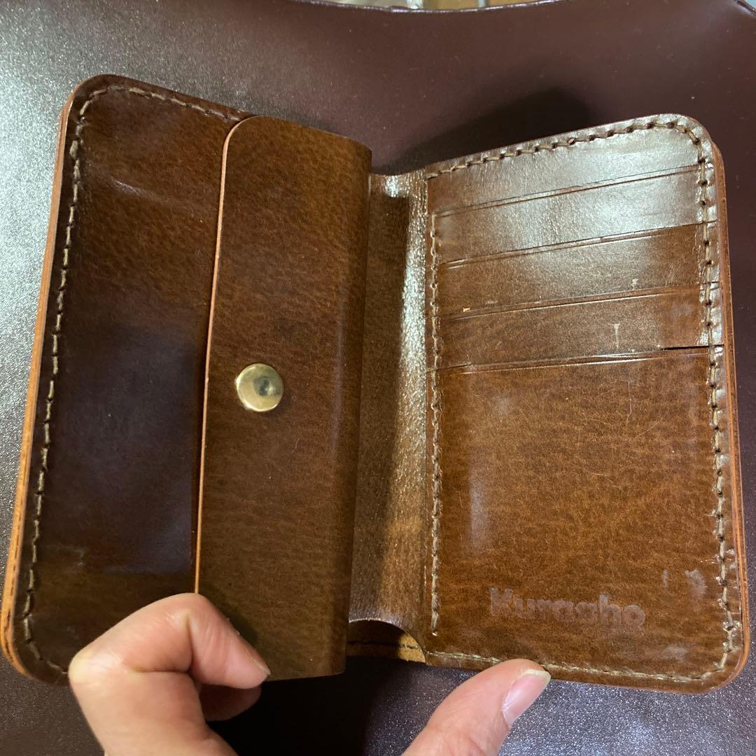 ブラウンレザー 財布　イタリアハンドメイド