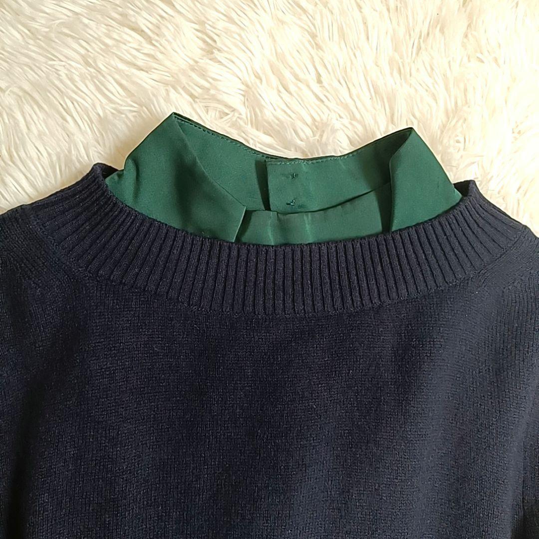 sacai サカイ ロングワンピース ニットワンピース ネイビー 2019AW