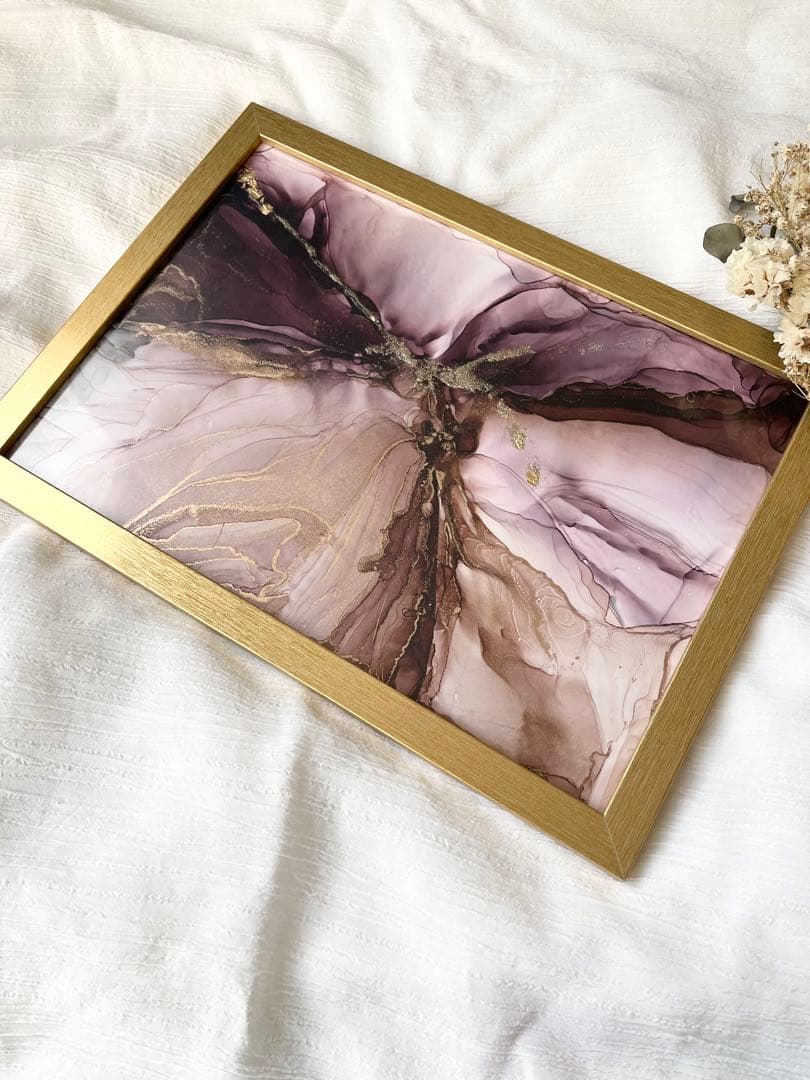 アルコールインクアート　訳あり　ハンドメイド　インテリア