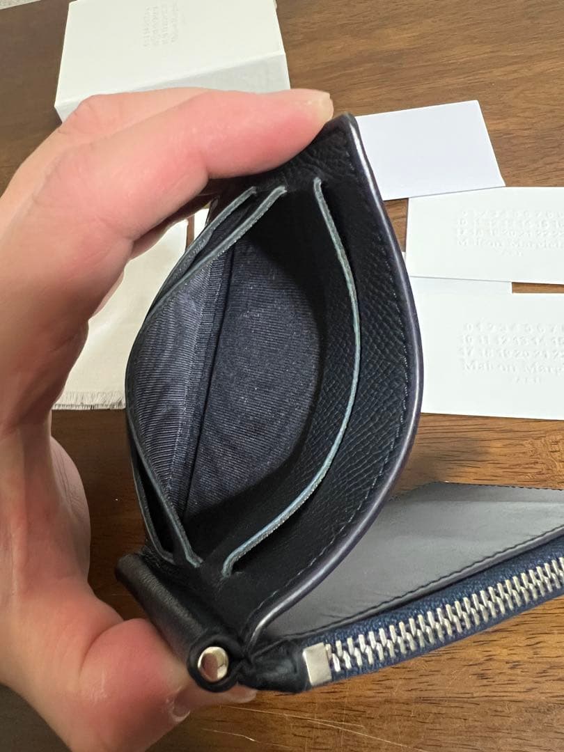 マルジェラ マネークリップ グレインレザー 希少ダークネイビー 22AW