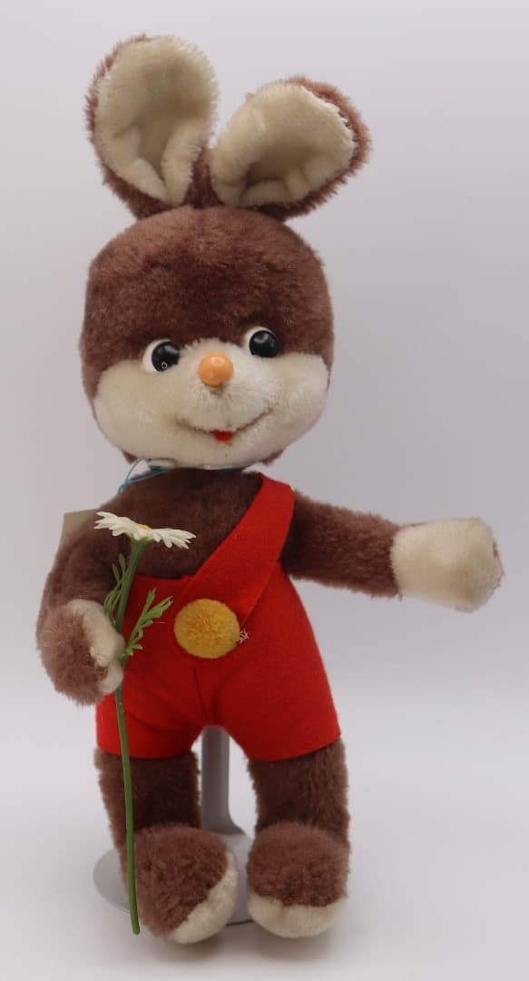 シュコー・ビゴベロ1964年代 ウサギ男の子 ぬいぐるみ 赤いオーバーオール