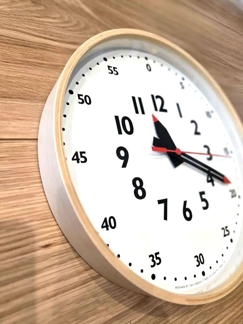 【未使用】fun pun clock 30cm ナチュラル レムノスACTUS