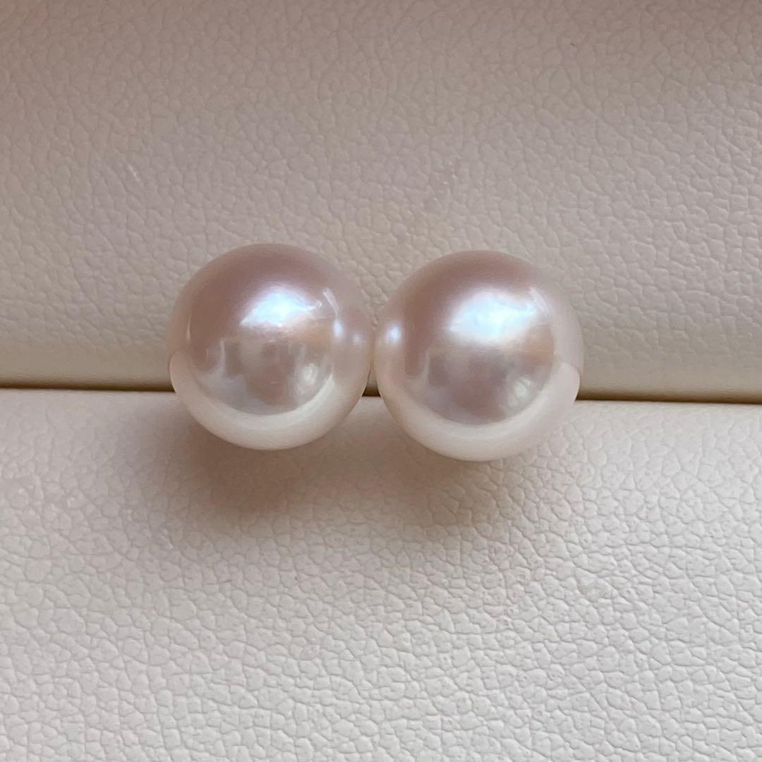 1945 あこや真珠　pt900 大玉　8.5-9mm 目立つキズ無し　ピアス