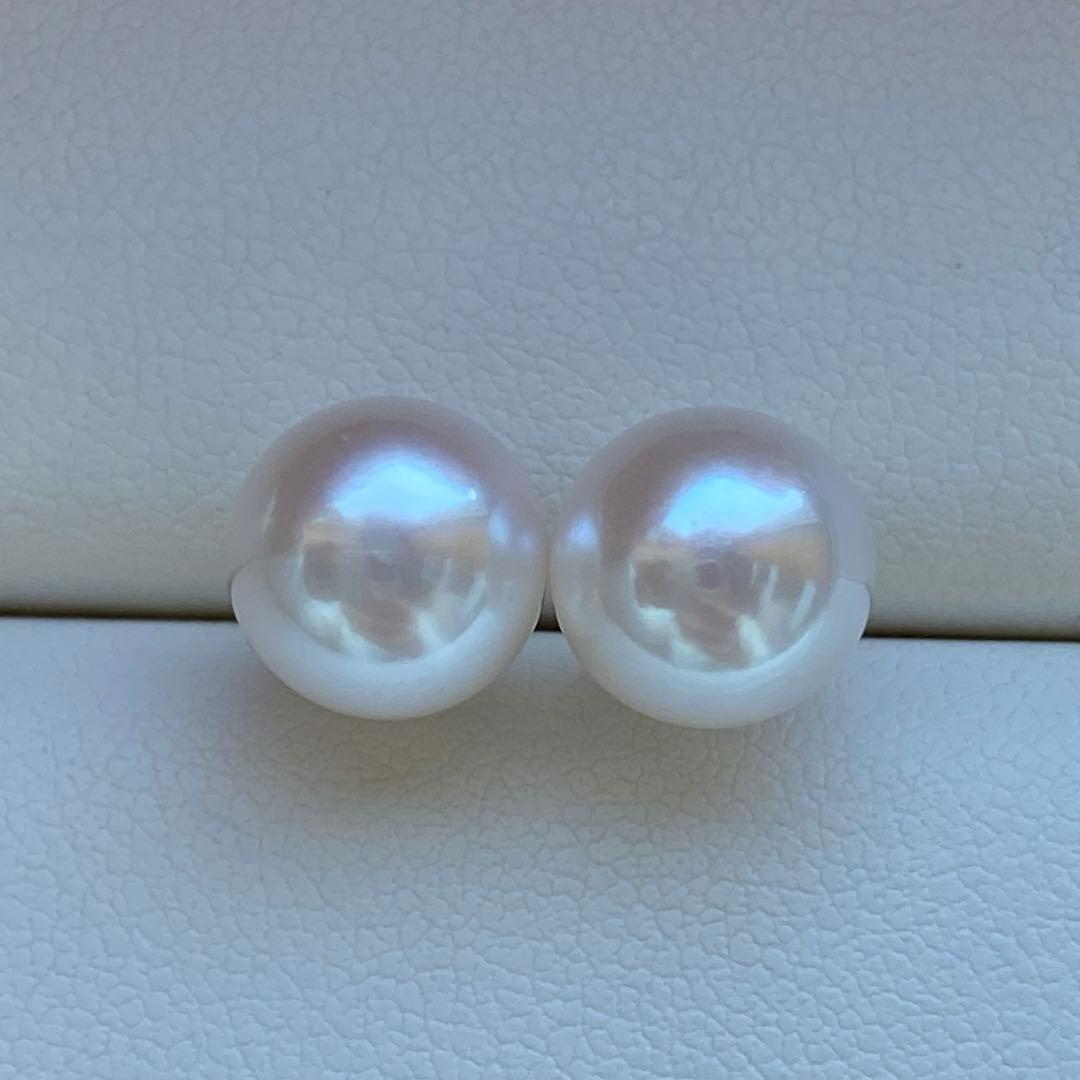 1945 あこや真珠　pt900 大玉　8.5-9mm 目立つキズ無し　ピアス