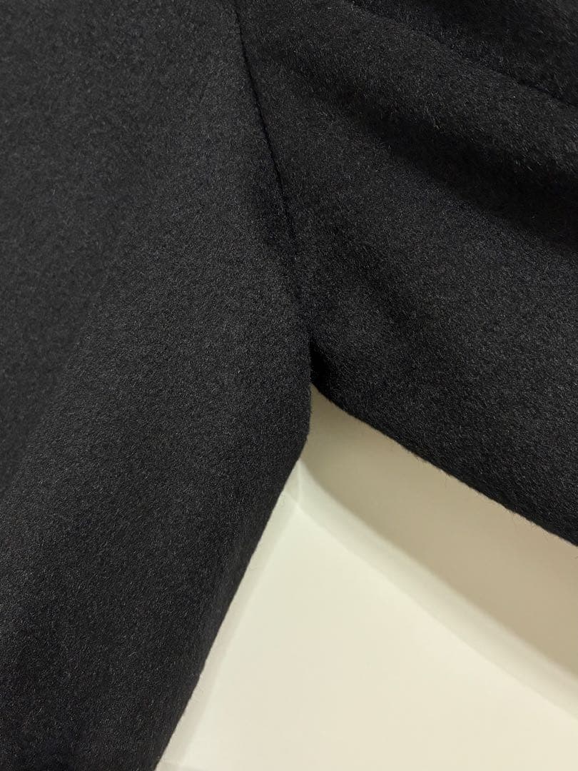 極美品７号イネドINED カシミヤ100%ラップコート 黒　冠婚葬祭フォーマル