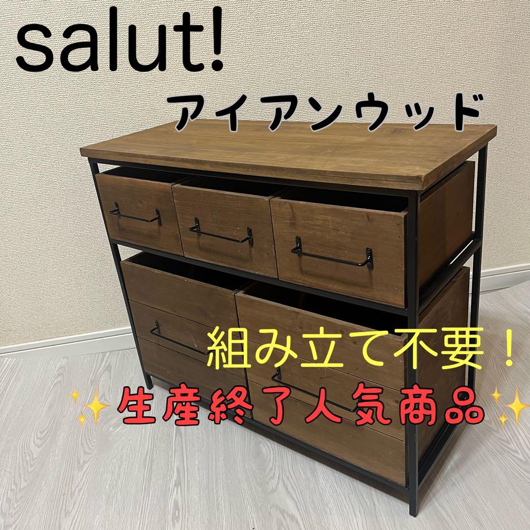 salut! アイアンウッド5ドロワーマルチラック