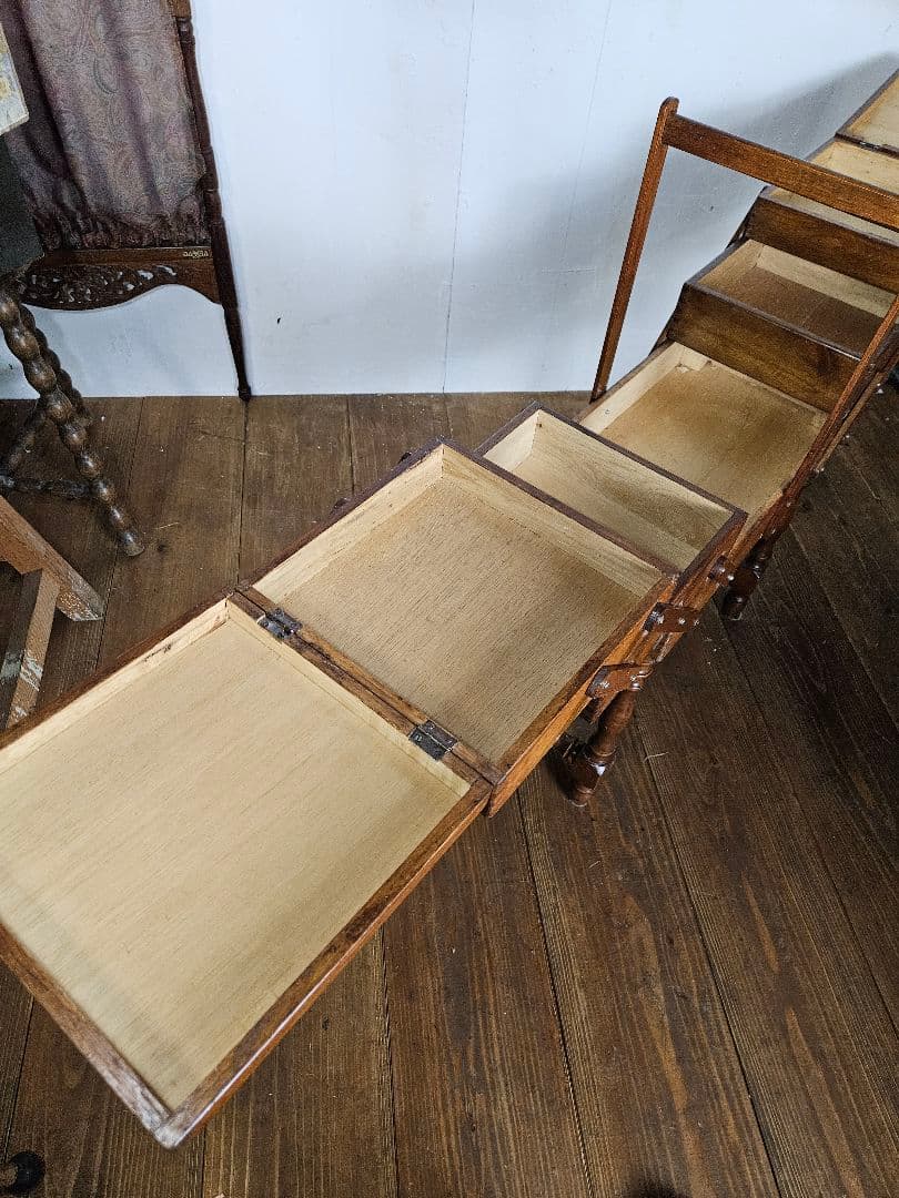 フランスアンティーク ソーイングボックス 木製 レトロ ディスプレイ 小物入れ