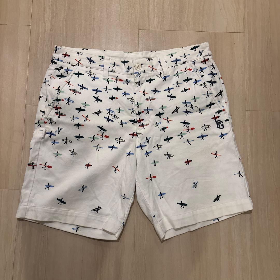 パーリーゲイツ　サーフ柄　ショートパンツ　5 ゴルフ　ゴルフハーフパンツ