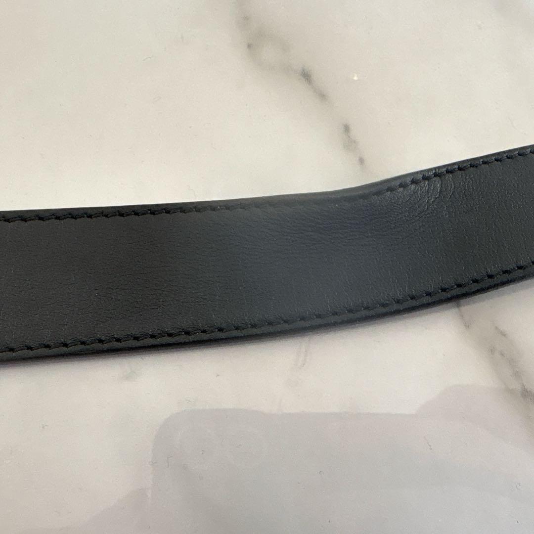 Gucci ダブルGバックル 黒レザーベルト