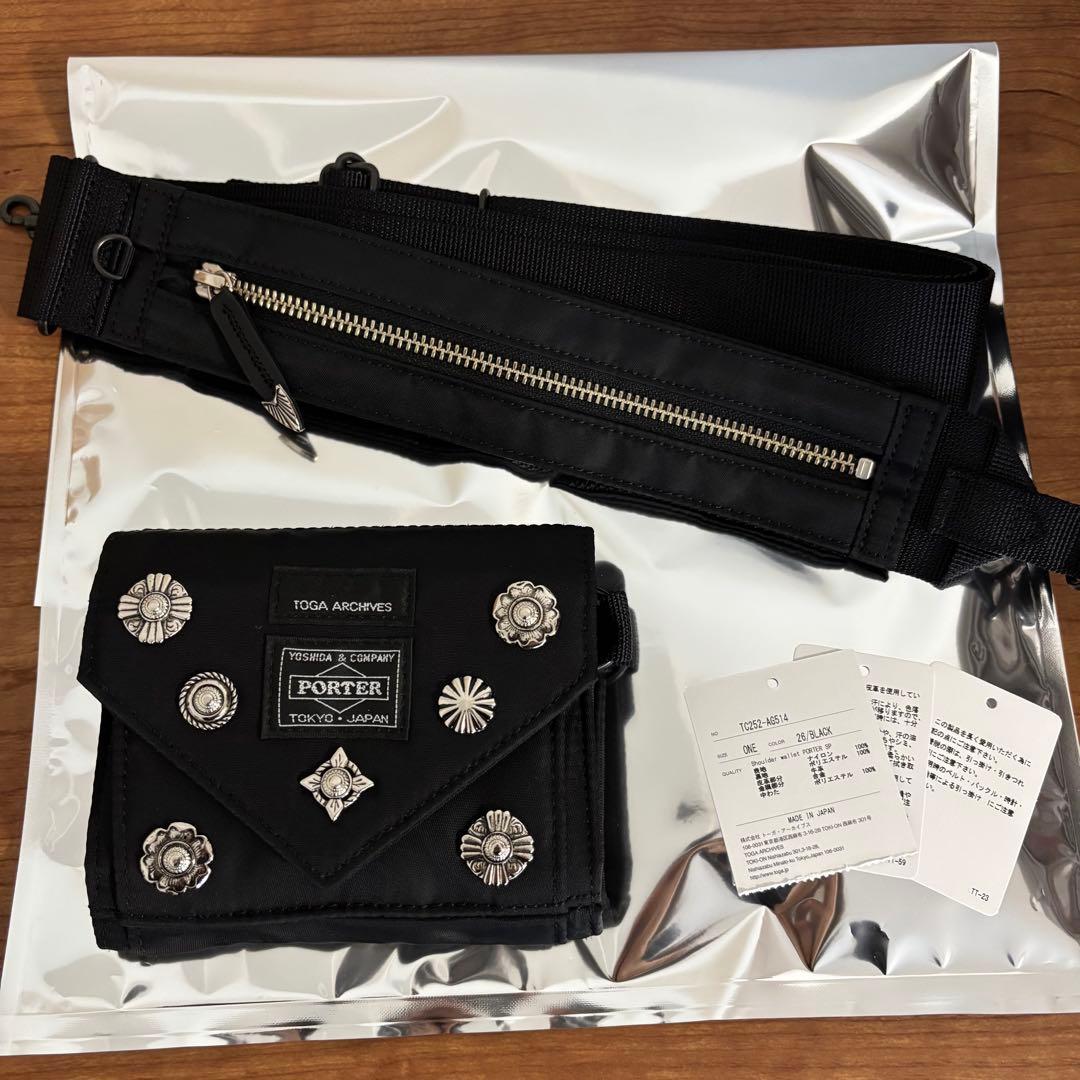 小物 TOGA Shoulder wallet PORTER SP BLACK