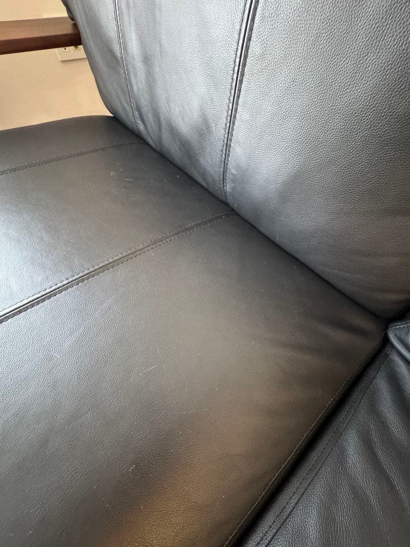 3人掛けソファー　ブラックレザー　NOCE 本革