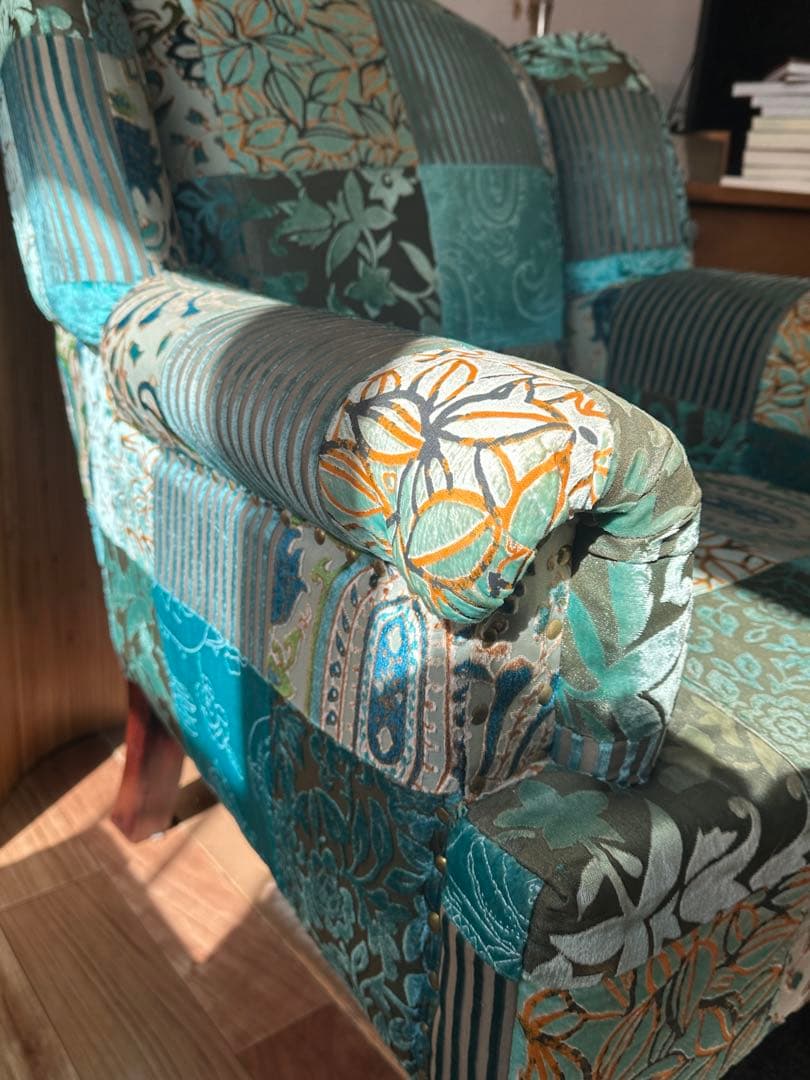 日本製　チェア　ベルベット　パッチワークソファ　定価¥69,000