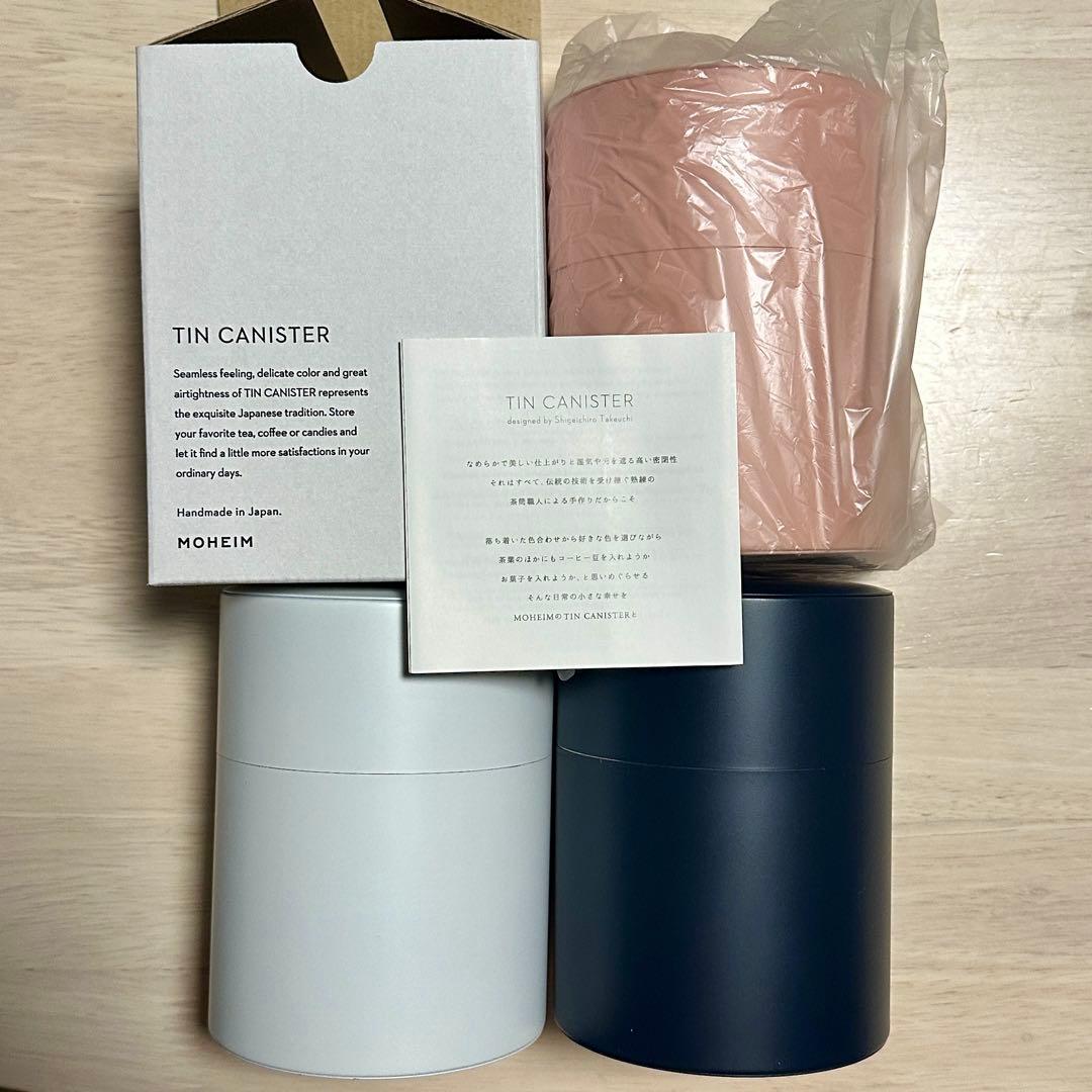 【新品&美品】MOHEIM Tin Canister 3個セット おまけ茶匙付き
