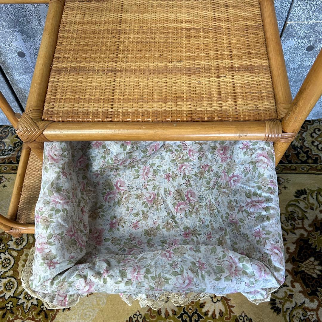 二合꧁籐家具꧂ラタンハンガーラック 衣類 衣服 洋服 収納 昭和レトロ