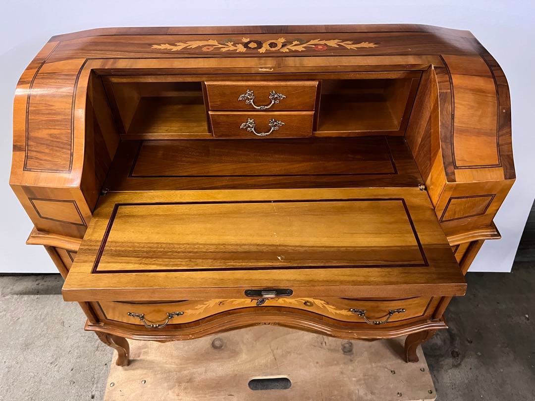 イタリア家具　象嵌　ライティングビューロー　アンティーク　デスク　北欧　机