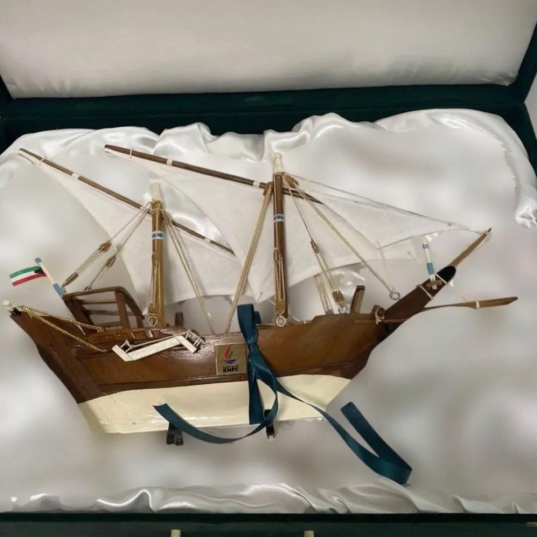 クウェートのダウ船 伝統的な木造帆船 箱入り　美品